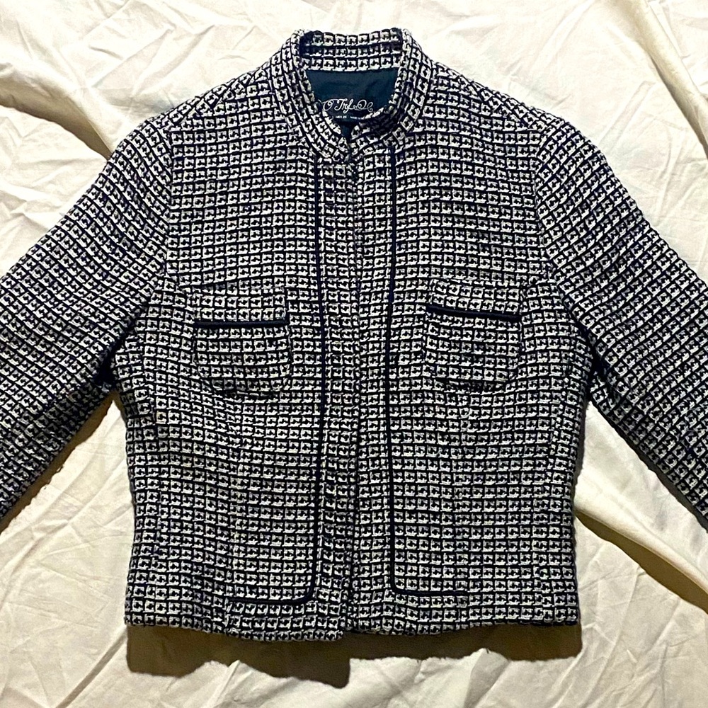 Tweed wool cropped jacket, size S